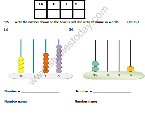 CBSE Class 3 Maths Sample Paper Set E