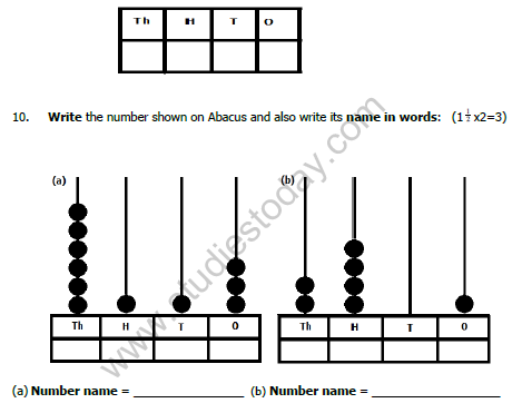 CBSE Class 3 Maths Sample Paper Set F