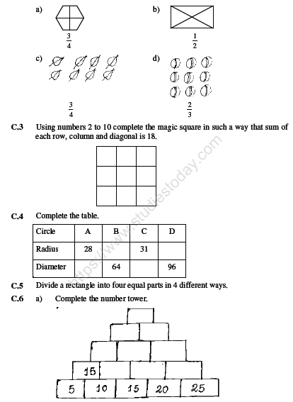 CBSE Class 4 Mathematics Sample Paper Set N
