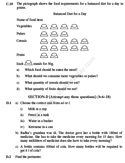 CBSE Class 4 Mathematics Sample Paper Set N