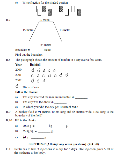 CBSE Class 4 Mathematics Sample Paper Set R