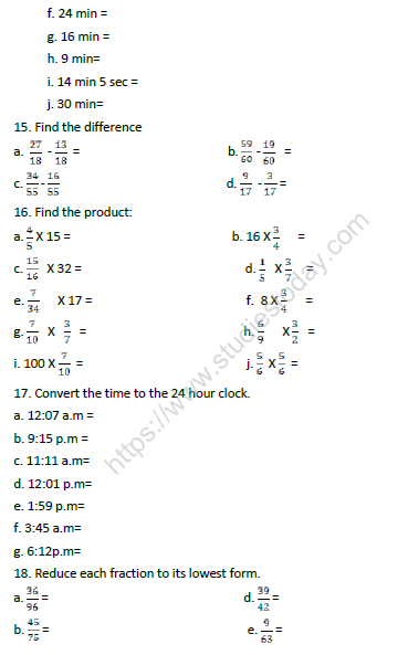 CBSE Class 4 Mathematics Sample Paper Set W