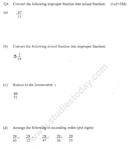 CBSE Class 4 Mathematics Sample Paper Set X