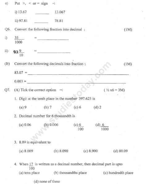 CBSE Class 4 Mathematics Sample Paper Set X