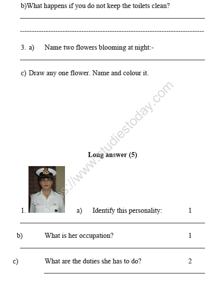 CBSE Class 4 EVS Sample Paper Set A