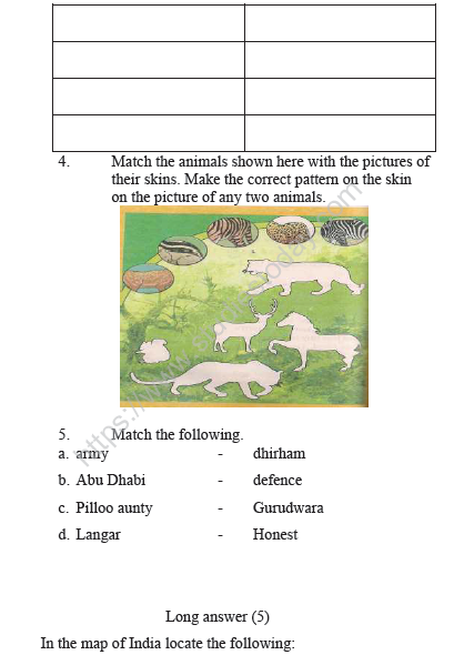 CBSE Class 4 EVS Sample Paper Set A