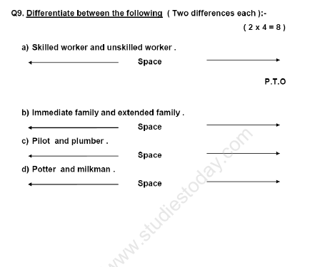 CBSE Class 4 Social Studies Sample Paper Set I