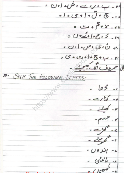 CBSE Class 4 Urdu Sample Paper Set 5