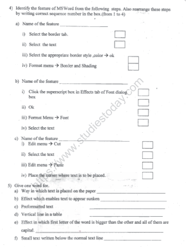 CBSE Class 5 Computer Science Sample Paper Set L