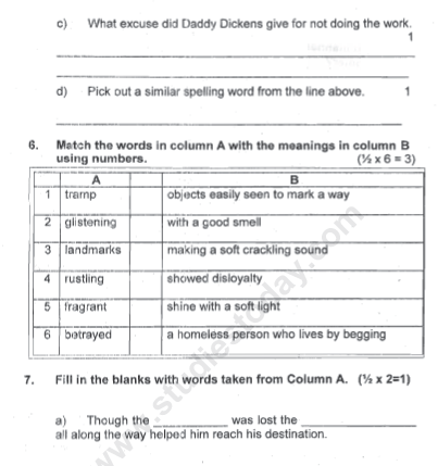 CBSE Class 5 English Sample Paper Set 1