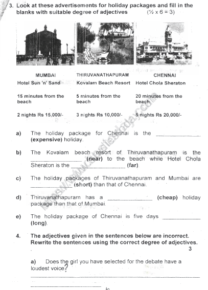 CBSE Class 5 English Sample Paper Set 3