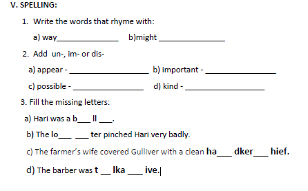 CBSE Class 5 English Sample Paper Set J