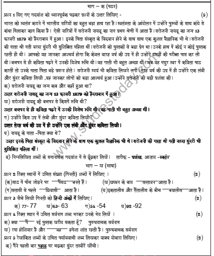 CBSE Class 5 Hindi Sample Paper Set E