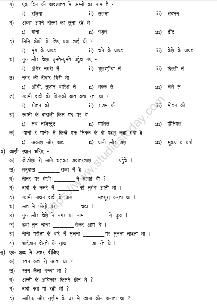 CBSE Class 5 Hindi Sample Paper Set H