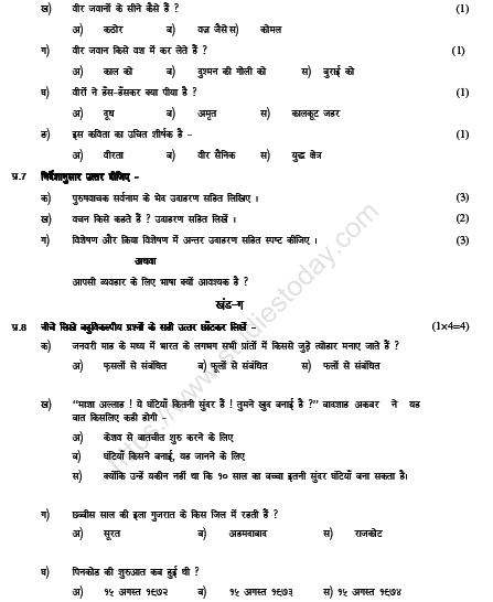 CBSE Class 5 Hindi Sample Paper Set P