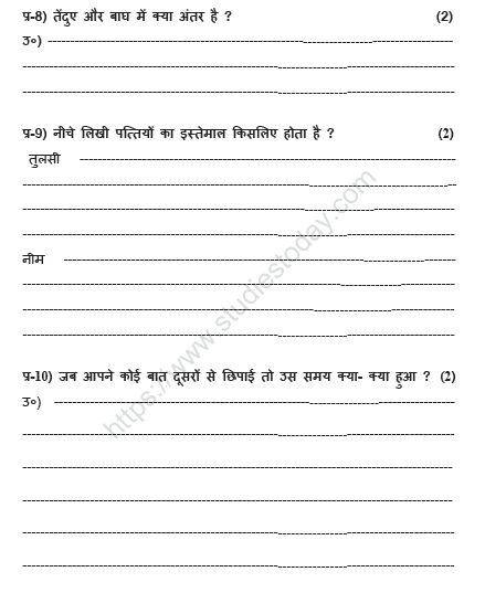 CBSE Class 5 Hindi Sample Paper Set Q