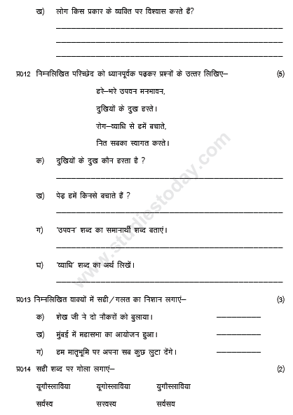 CBSE Class 5 Hindi Sample Paper Set R