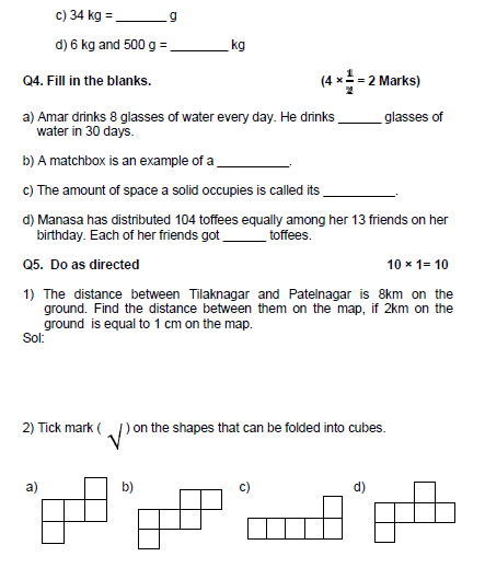 CBSE Class 5 Mathematics Sample Paper Set T