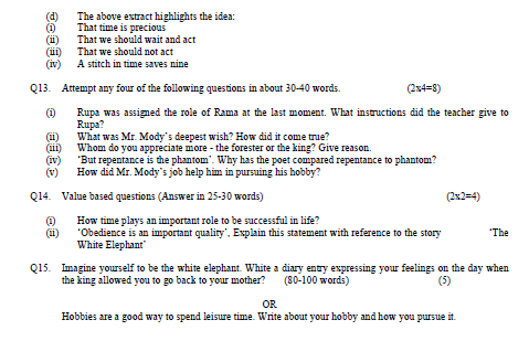 CBSE Class 6 English Sample Paper Set 6