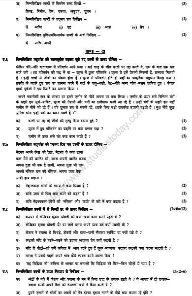 CBSE Class 6 Hindi Sample Paper Set P