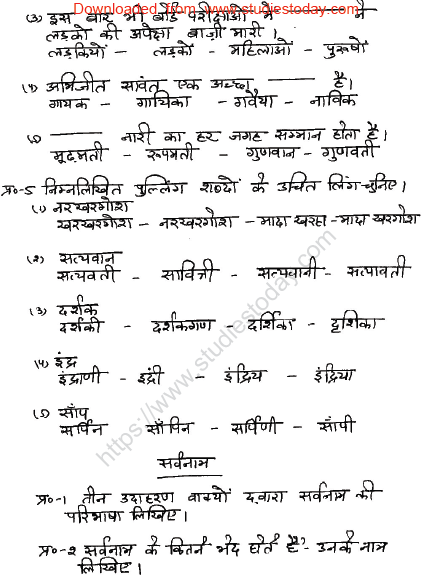 CBSE Class 6 Hindi Sample Paper Set W