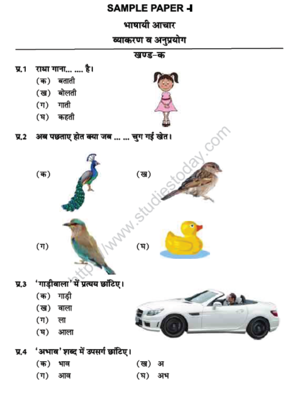 CBSE Class 6 PSA Sample Paper 1 2017