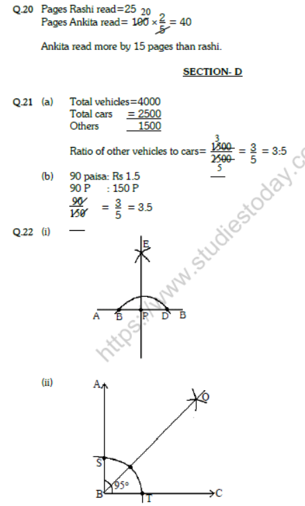 CBSE Class 6 Mathematics Sample Paper Set T