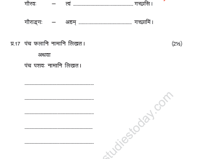 CBSE Class 6 Sanskrit Sample Paper Set E