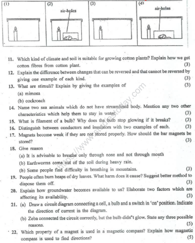 CBSE Class 6 Science Sample Paper Set J