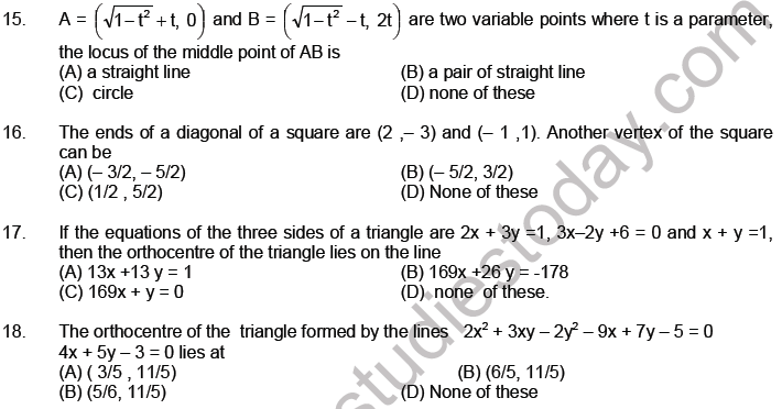 JEE Mathematics Parabola MCQs Set B-10