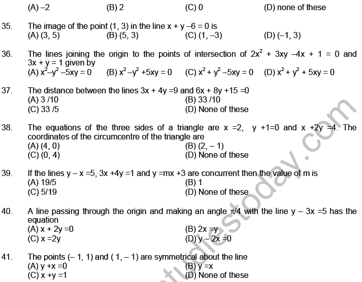 JEE Mathematics Parabola MCQs Set B-3