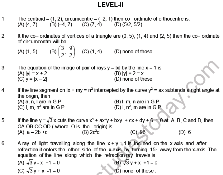 JEE Mathematics Parabola MCQs Set B-8