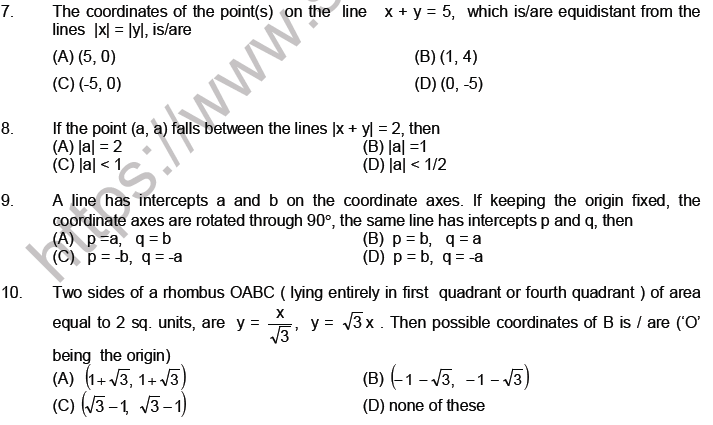 JEE Mathematics Parabola MCQs Set B-9