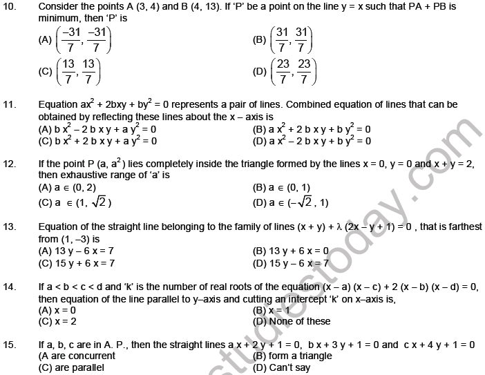 JEE Mathematics Parabola MCQs Set B-Leve3-1
