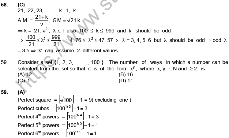 JEE Mathematics Permutation and Combination MCQs Set A-10