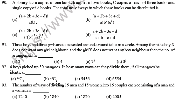 JEE Mathematics Permutation and Combination MCQs Set B-13