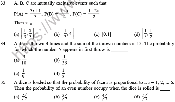 JEE Mathematics Probability MCQs Set A-6