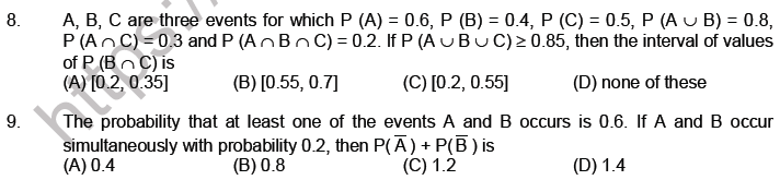 JEE Mathematics Probability MCQs Set C