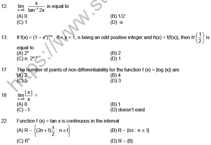 JEE Mathematics Relation and Functions MCQs Set A-2