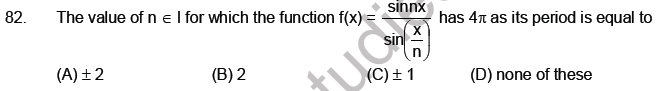 JEE Mathematics Relation and Functions MCQs Set B-13