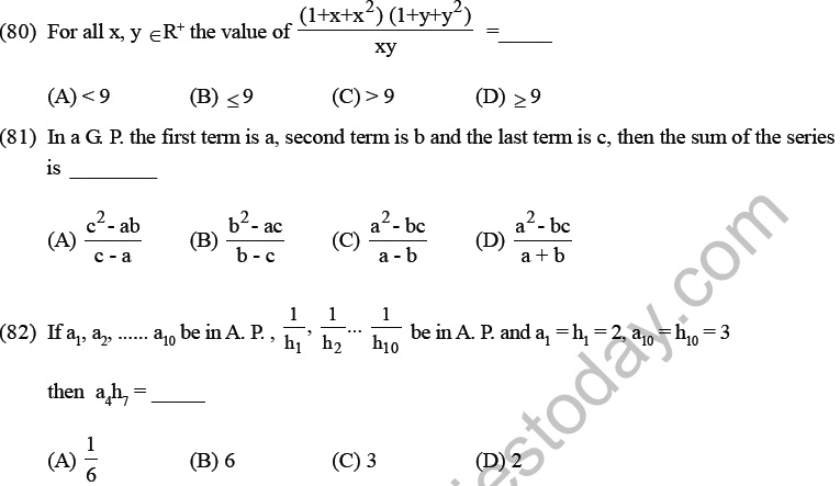JEE Mathematics Sequence and Series MCQs Set B-22
