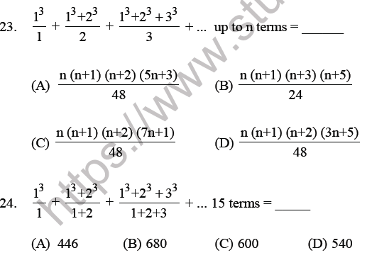 JEE Mathematics Sequence and Series MCQs Set B-5