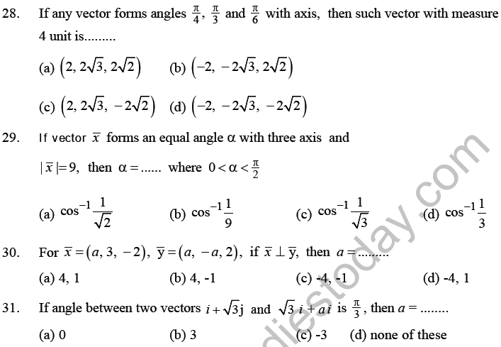 JEE Mathematics Three Dimensional Geometry MCQs Set B-5