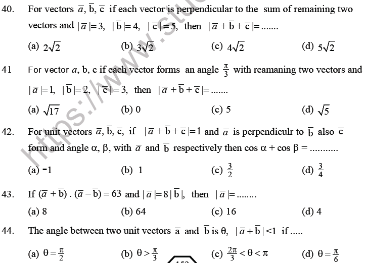 JEE Mathematics Three Dimensional Geometry MCQs Set B-8