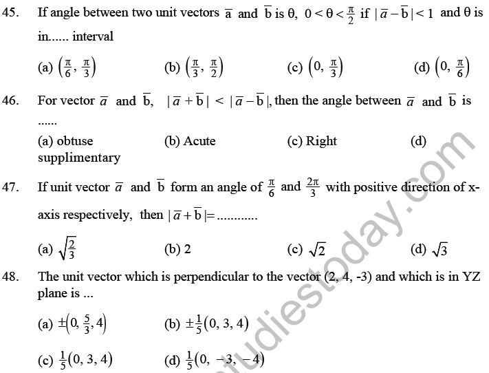 JEE Mathematics Three Dimensional Geometry MCQs Set B-9