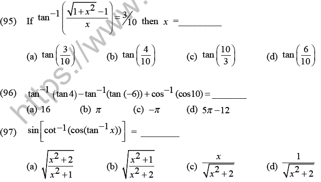 JEE Mathematics Trigonometric functions MCQs Set C-19