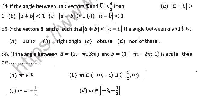 JEE Mathematics Vectors MCQs Set A-14