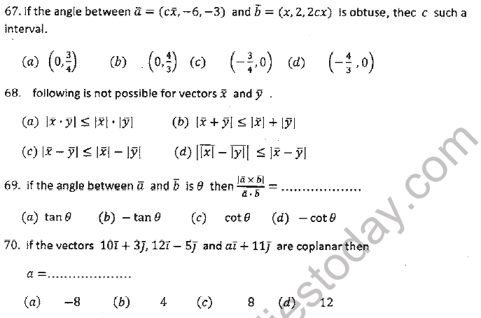 JEE Mathematics Vectors MCQs Set A-15