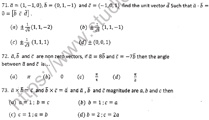 JEE Mathematics Vectors MCQs Set A-16