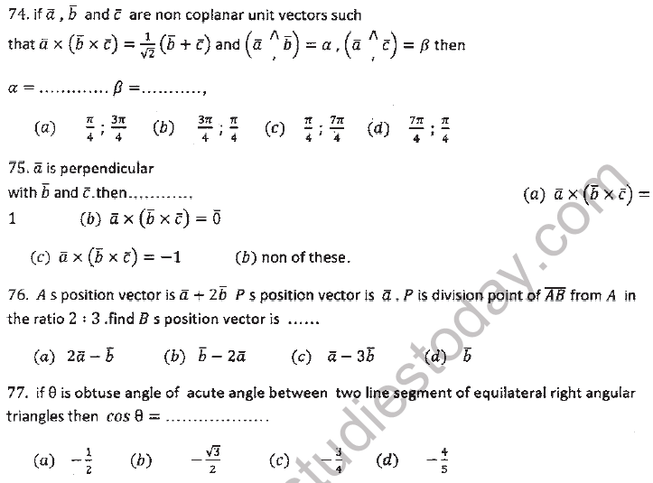 JEE Mathematics Vectors MCQs Set A-17